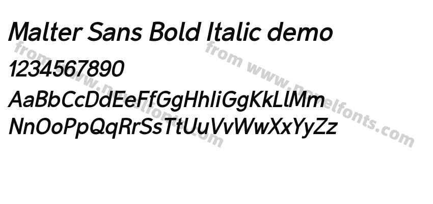 Malter Sans Bold Italic demoPreview