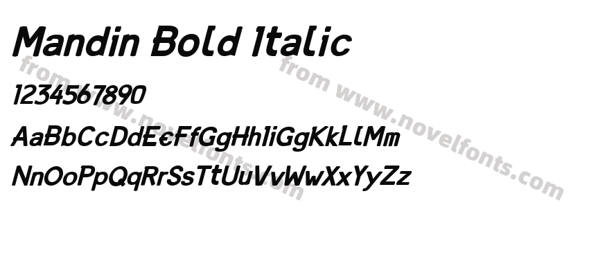 Mandin Bold ItalicPreview