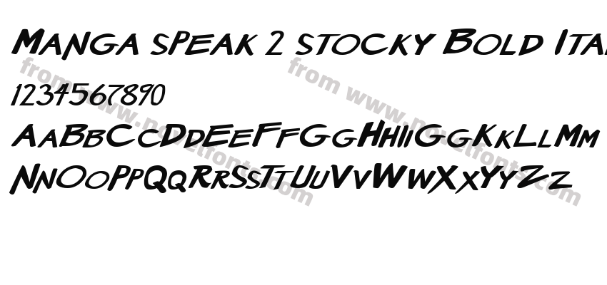 Manga speak 2 stocky Bold ItalicPreview