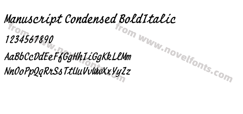 Manuscript Condensed BoldItalicPreview