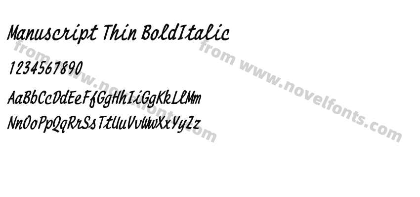 Manuscript Thin BoldItalicPreview