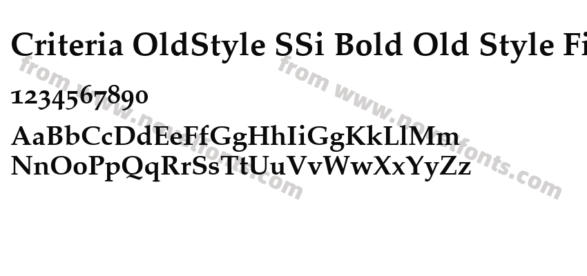 Criteria OldStyle SSi Bold Old Style FiguresPreview