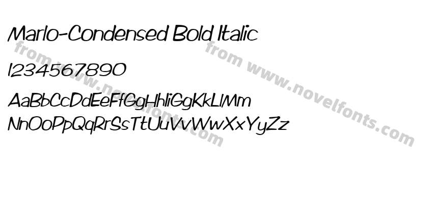 Marlo-Condensed Bold ItalicPreview