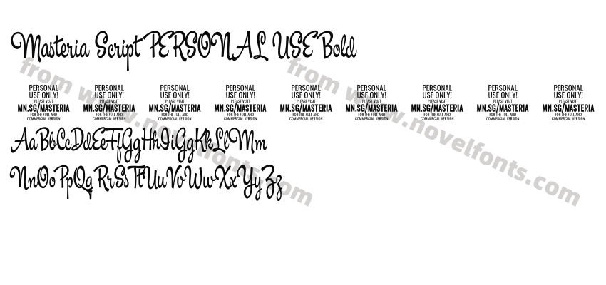 Masteria Script PERSONAL USE BoldPreview