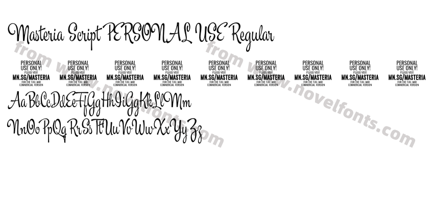Masteria Script PERSONAL USE RegularPreview