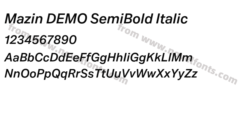 Mazin DEMO SemiBold ItalicPreview