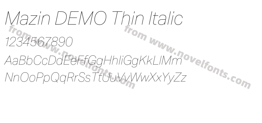 Mazin DEMO Thin ItalicPreview