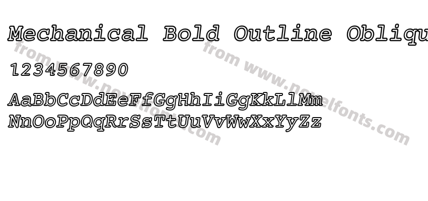 Mechanical Bold Outline ObliquePreview