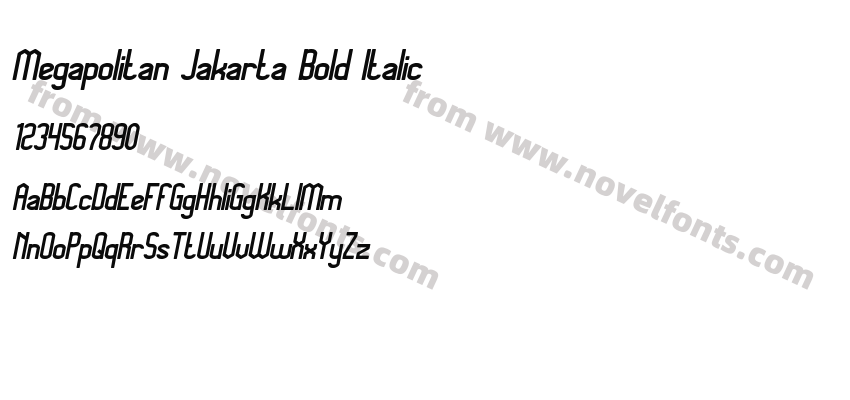 Megapolitan Jakarta Bold ItalicPreview