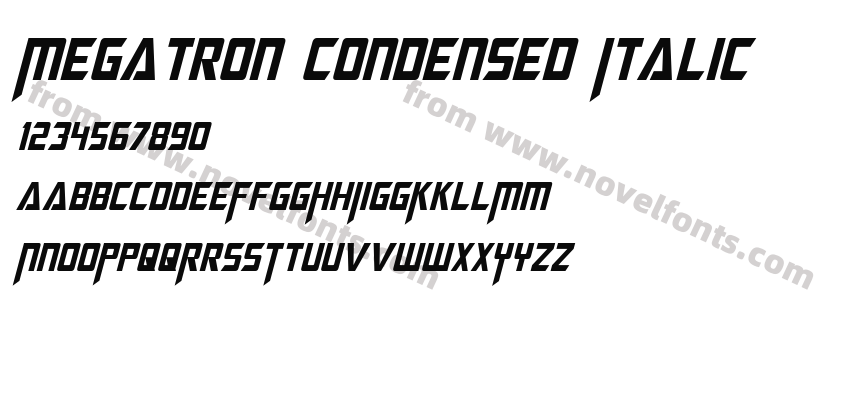 Megatron Condensed ItalicPreview