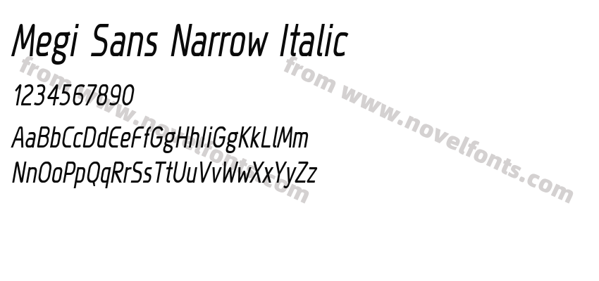 Megi Sans Narrow ItalicPreview