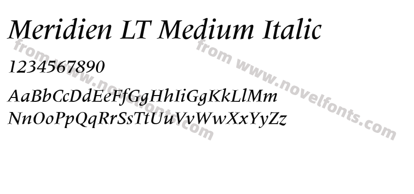 Meridien LT Medium ItalicPreview