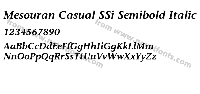 Mesouran Casual SSi Semibold ItalicPreview