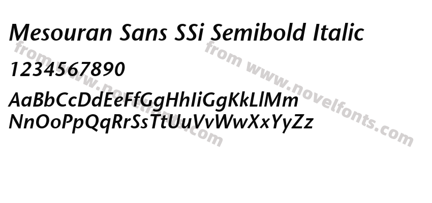 Mesouran Sans SSi Semibold ItalicPreview