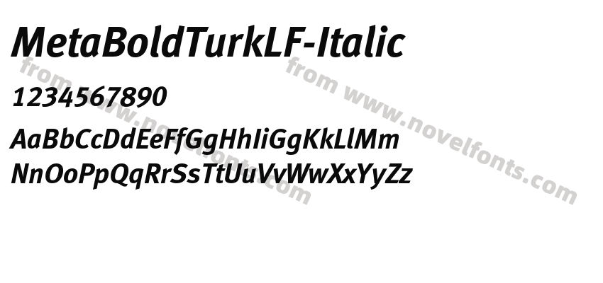 MetaBoldTurkLF-ItalicPreview