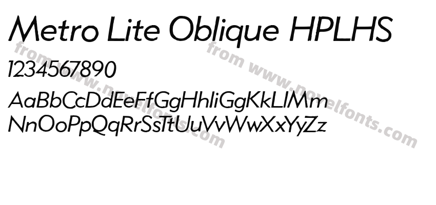 Metro Lite Oblique HPLHSPreview