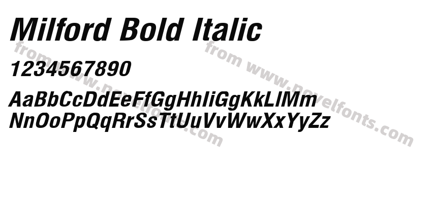 Milford Bold ItalicPreview