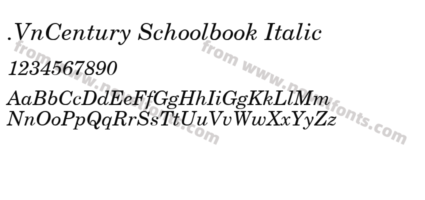 .VnCentury Schoolbook ItalicPreview