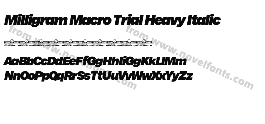 Milligram Macro Trial Heavy ItalicPreview