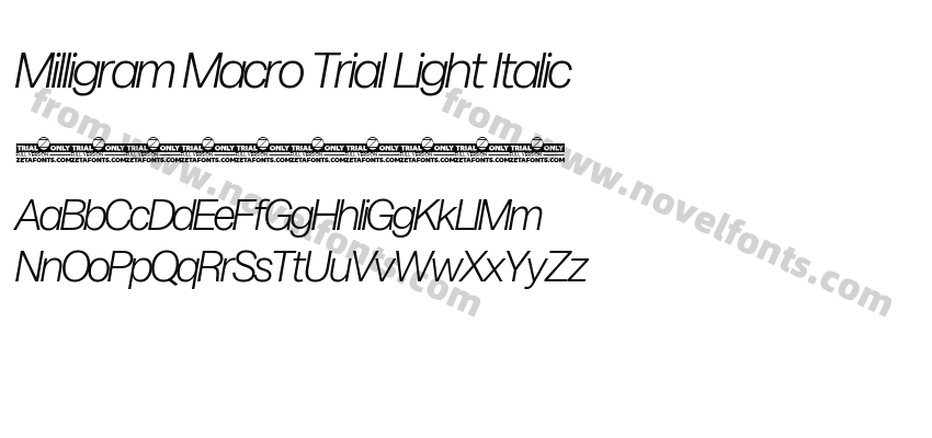 Milligram Macro Trial Light ItalicPreview