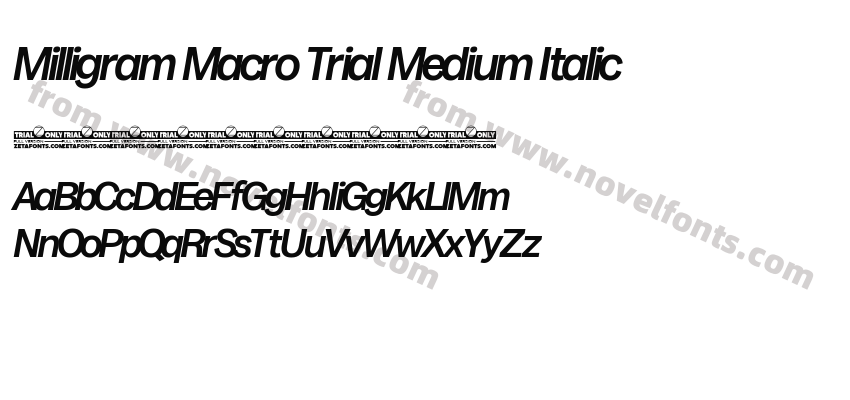 Milligram Macro Trial Medium ItalicPreview