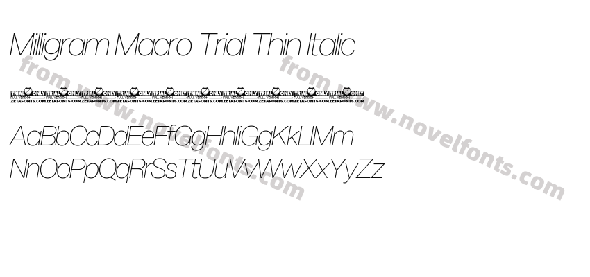 Milligram Macro Trial Thin ItalicPreview