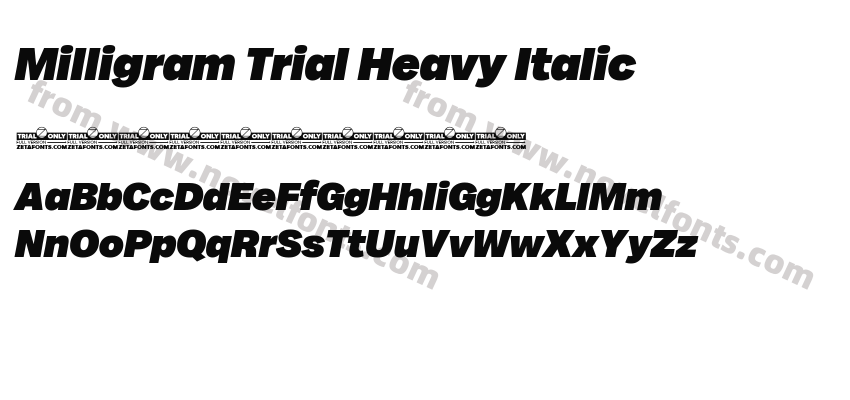 Milligram Trial Heavy ItalicPreview