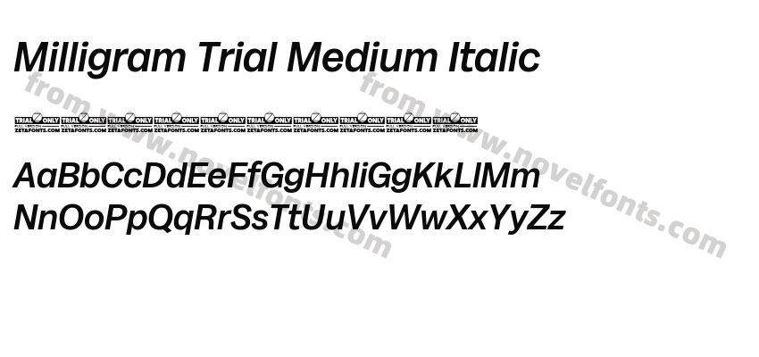 Milligram Trial Medium ItalicPreview