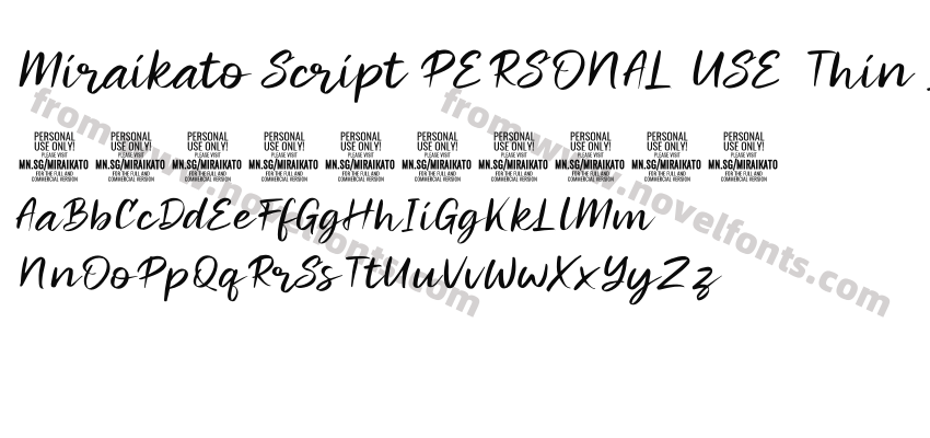 Miraikato Script PERSONAL USE Thin ItalicPreview