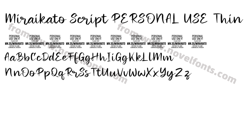 Miraikato Script PERSONAL USE ThinPreview