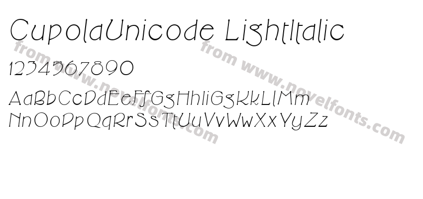 CupolaUnicode LightItalicPreview