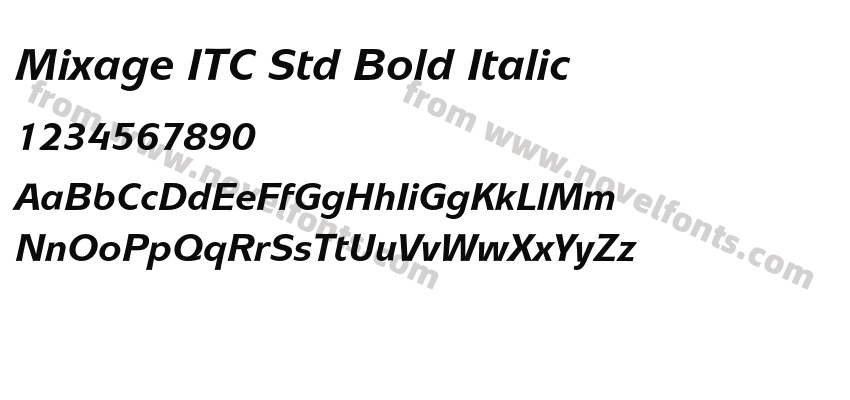 Mixage ITC Std Bold ItalicPreview