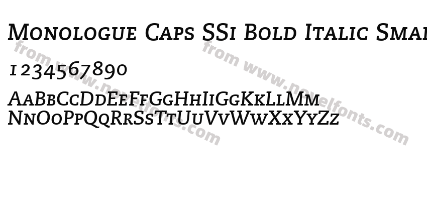 Monologue Caps SSi Bold Italic Small CapsPreview