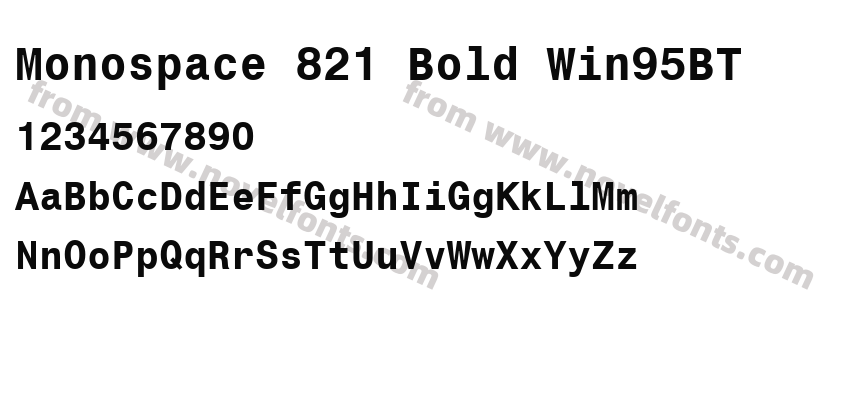 Monospace 821 Bold Win95BTPreview