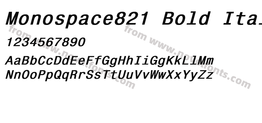 Monospace821 Bold ItalicPreview