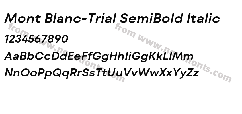 Mont Blanc-Trial SemiBold ItalicPreview