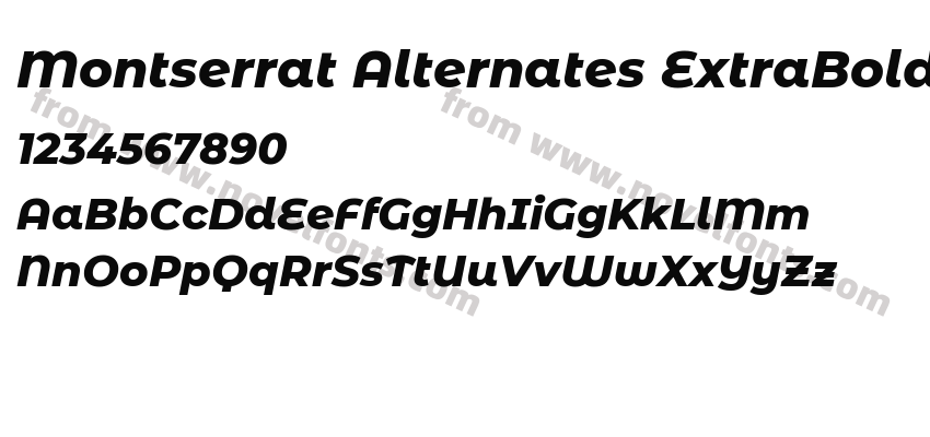 Montserrat Alternates ExtraBold ItalicPreview