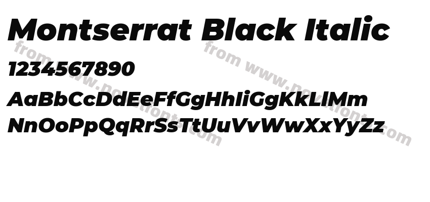 Montserrat Black ItalicPreview