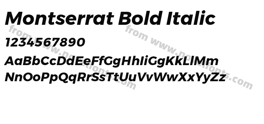 Montserrat Bold ItalicPreview