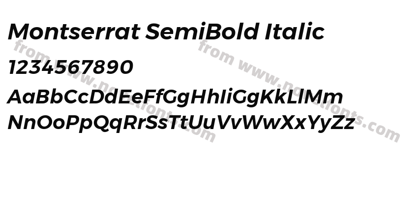 Montserrat SemiBold ItalicPreview