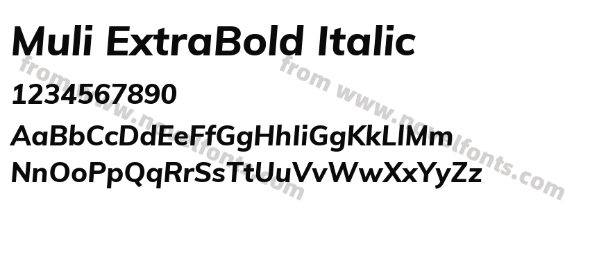 Muli ExtraBold ItalicPreview