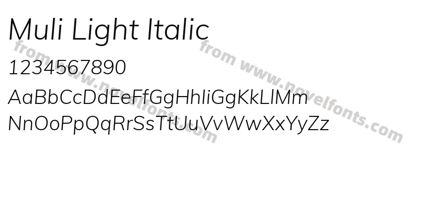 Muli Light ItalicPreview