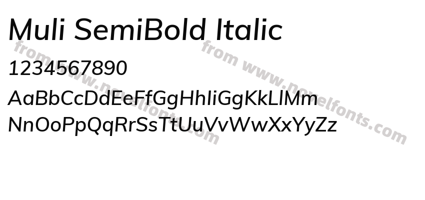 Muli SemiBold ItalicPreview