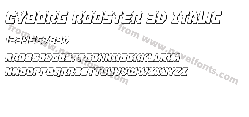 Cyborg Rooster 3D ItalicPreview