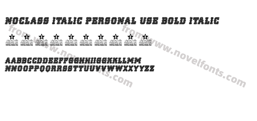 NOCLASS ITALIC PERSONAL USE Bold ItalicPreview