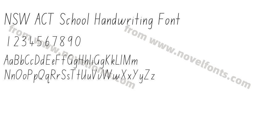 NSW ACT School Handwriting FontPreview