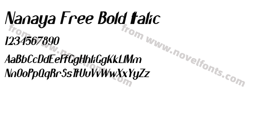 Nanaya Free Bold ItalicPreview