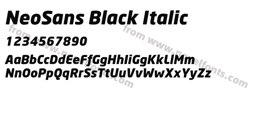 NeoSans Black ItalicPreview