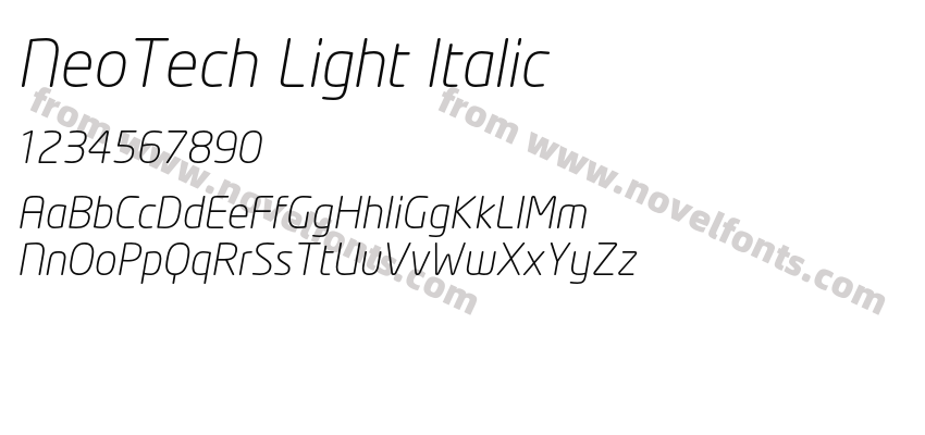 NeoTech Light ItalicPreview