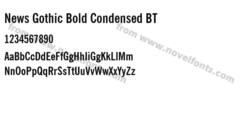 News Gothic Bold Condensed BTPreview